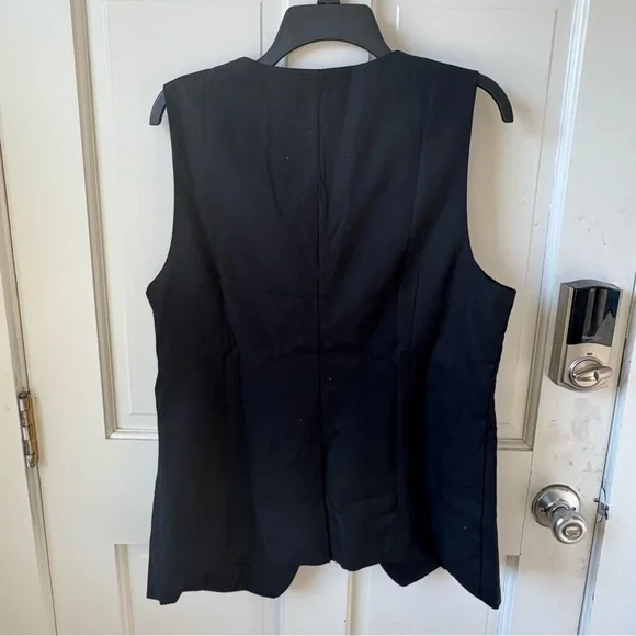 GAP NWT Charcoal Black Sleeveless Trendy Linen Vest Size L - Picture 3 of 4